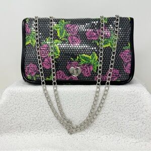 Betsey Johnson BETSEYVILLE Handbag Sequence with silver chain